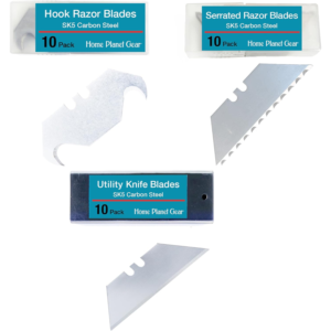 Utility Knife Blades, Serrated Blades and Hook Blades - 10 of Each